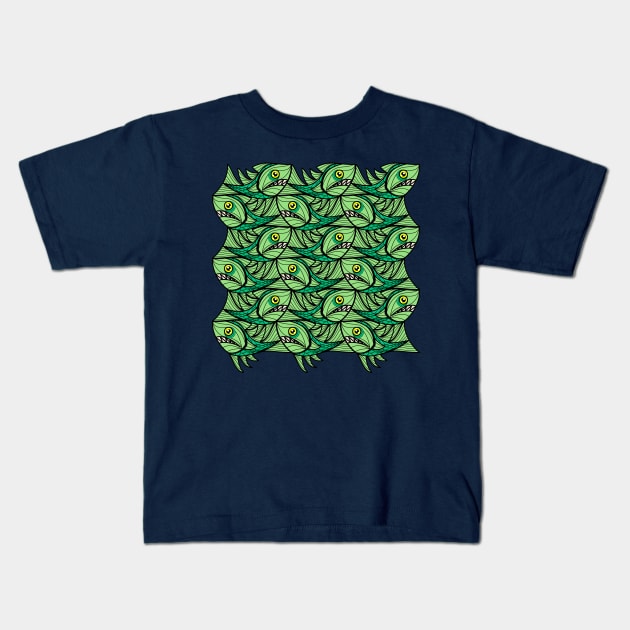 Escher Fish Pattern XIII Kids T-Shirt by Maxsomma